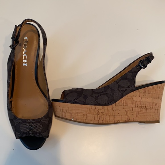 Dark Grey Coach Wedges - Picture 2 of 4